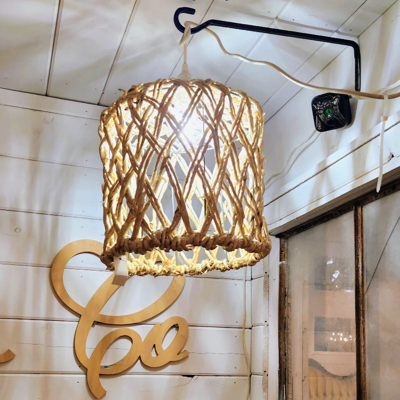 Rope Basket Pendant Light