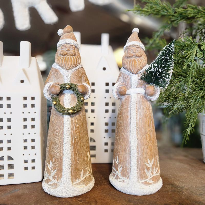 Resin Wood Santas