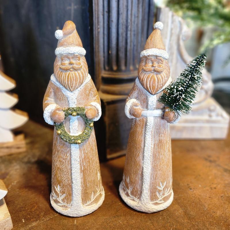 Resin Wood Santas