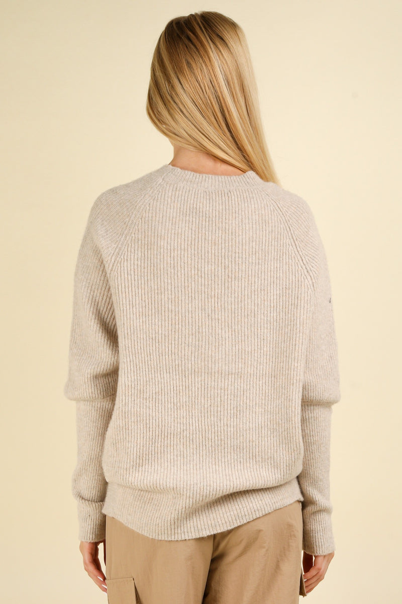 Ribbed Dolman Sleeve Sweater