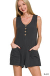 Ribbed Sleeveless Romper