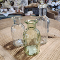 Ribbed Glass Bottle Vase