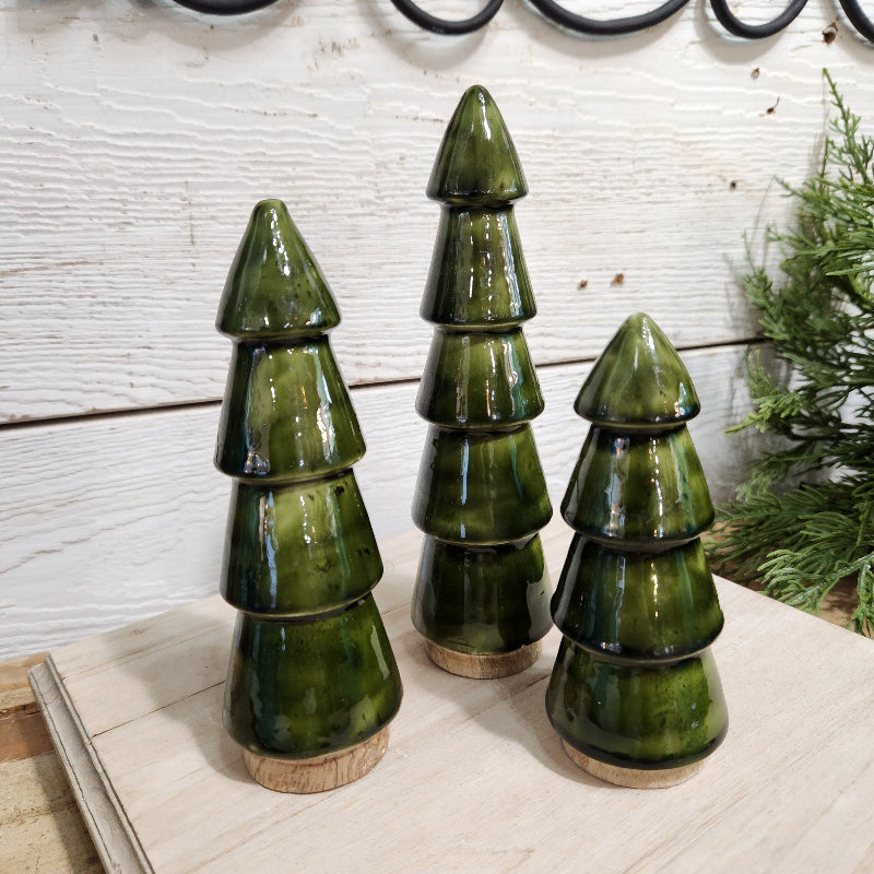 Round Green Enamel Tree