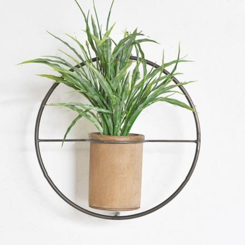Round Industrial Wall Vase