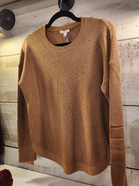 Round Neck Thermal Top Almond