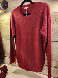 Round Neck Thermal Top cranberry