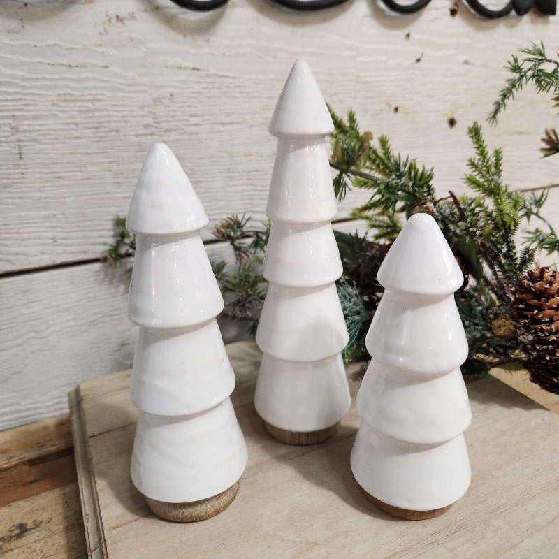 Round White Enamel Tree