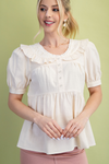 Ruffle Peter Pan Collar Babydoll Top