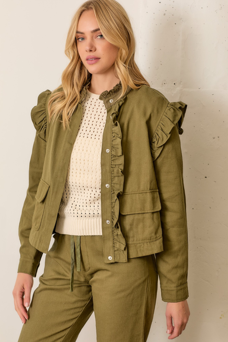 Ruffle Sleeve Jacket