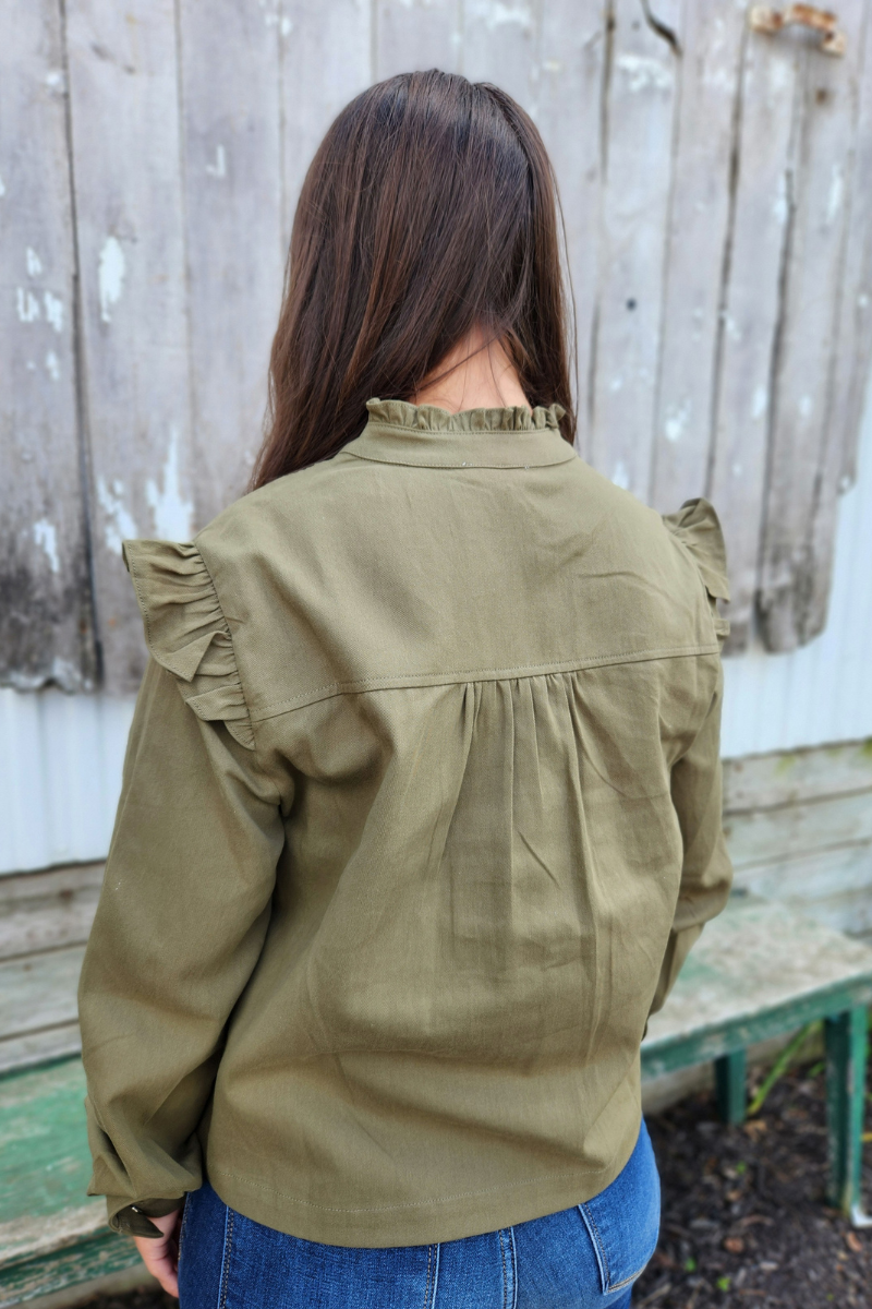 Ruffle Sleeve Jacket