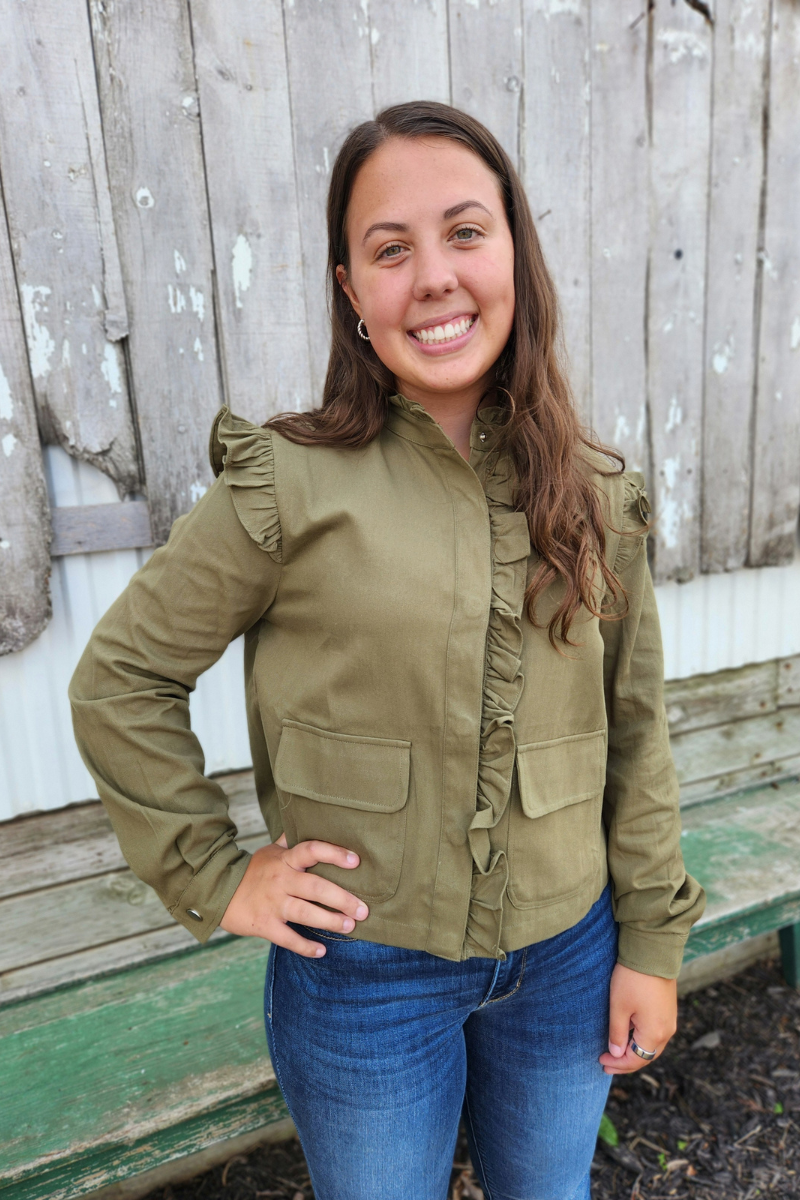 Ruffle Sleeve Jacket