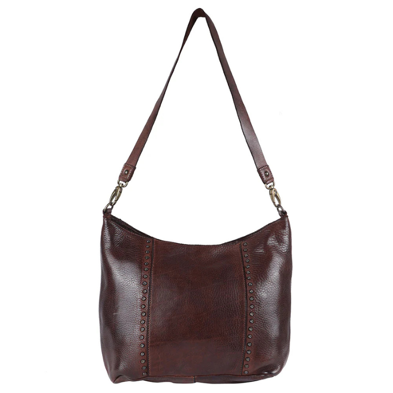 Leather Studded Hobo Bag