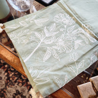 Sage Floral Table Runner