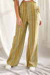 Sage Stripe Wide Leg Pants