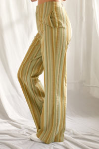 Sage Stripe Wide Leg Pants
