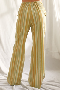 Sage Stripe Wide Leg Pants