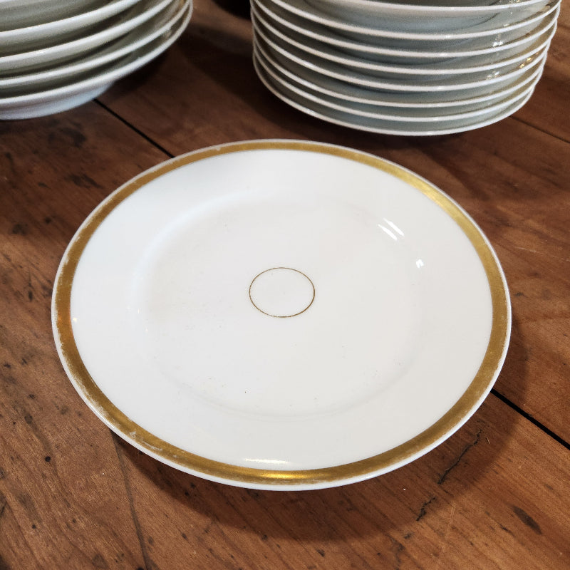 Vintage Gold Trim & White China