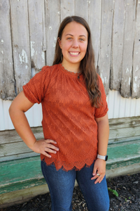 Scallop Hem Blouse