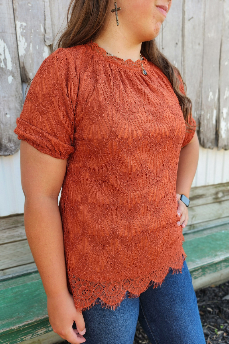 Scallop Hem Blouse