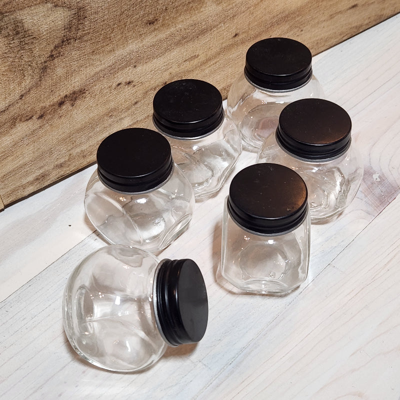 Set of 6 Glass Spice Jars