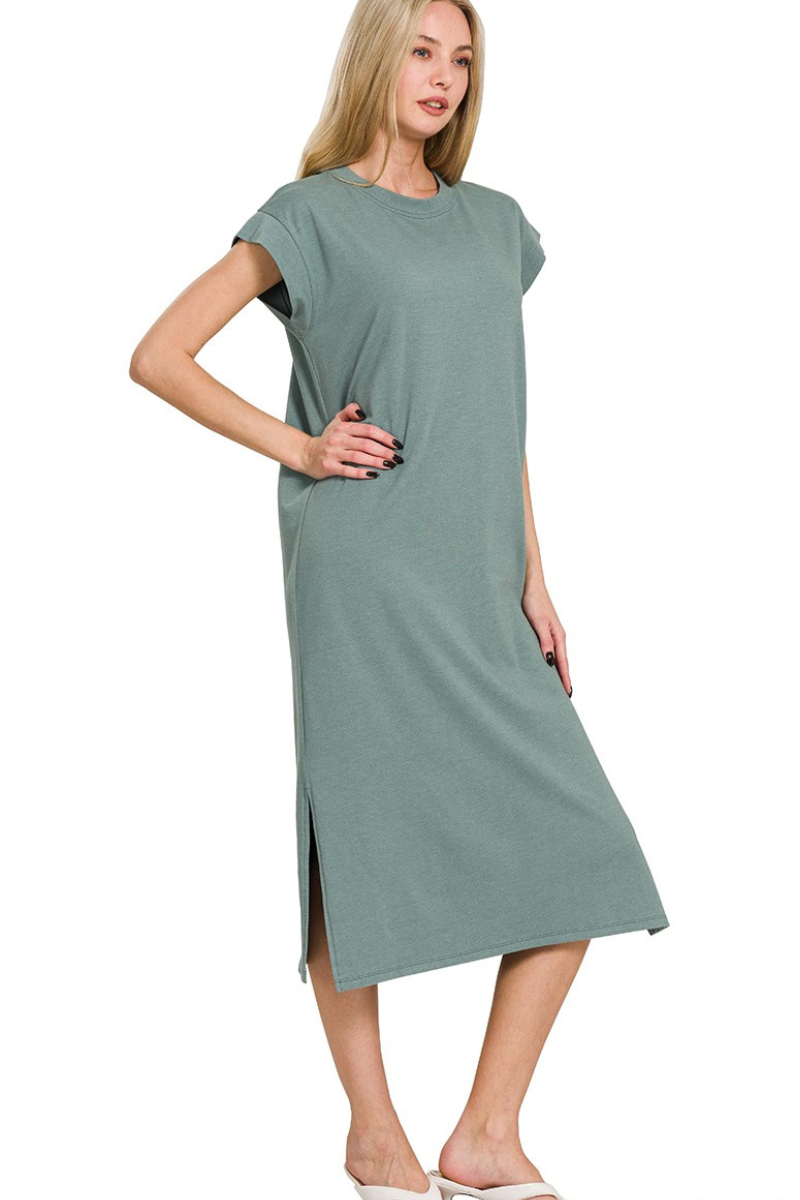 Short Sleeve Midi Dress