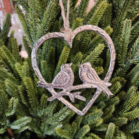 Silver Love Birds Ornament