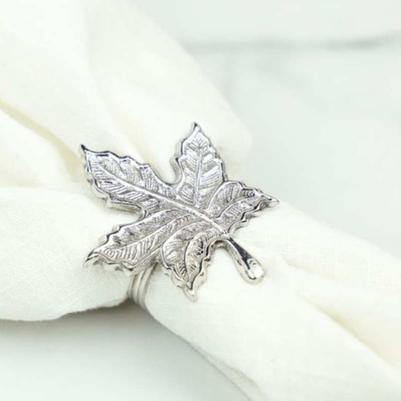 Silver Maple Leaf Napkin Ring