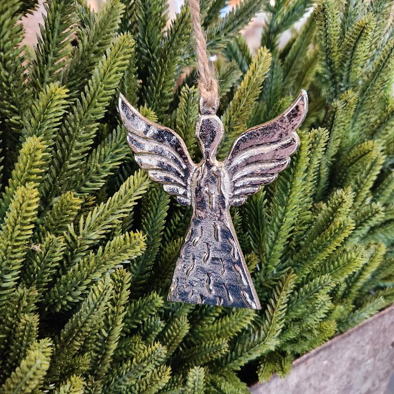 Silver Metal Angel Ornament