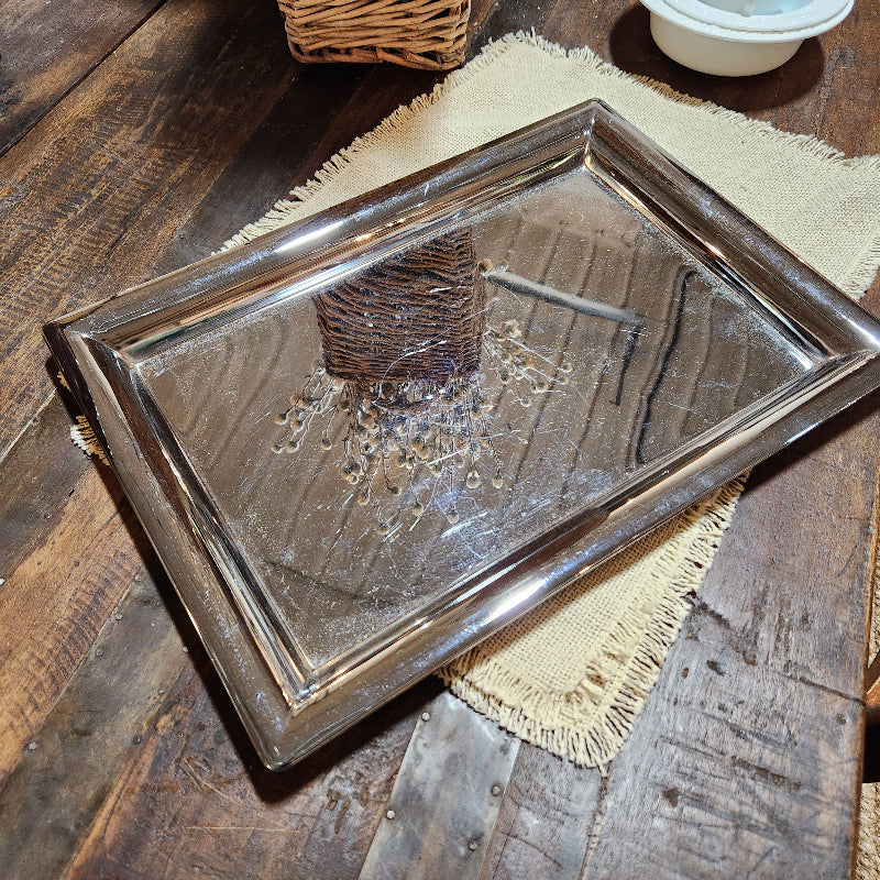 Silver Mirrored Rectangular Tray