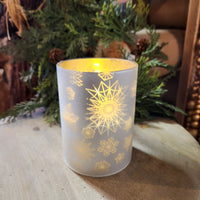 Snowflake Glass LED Candle