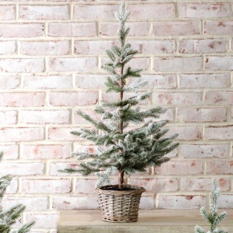 Snowy Tree in Basket