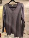 Soft V-Neck Sweater Charcoal