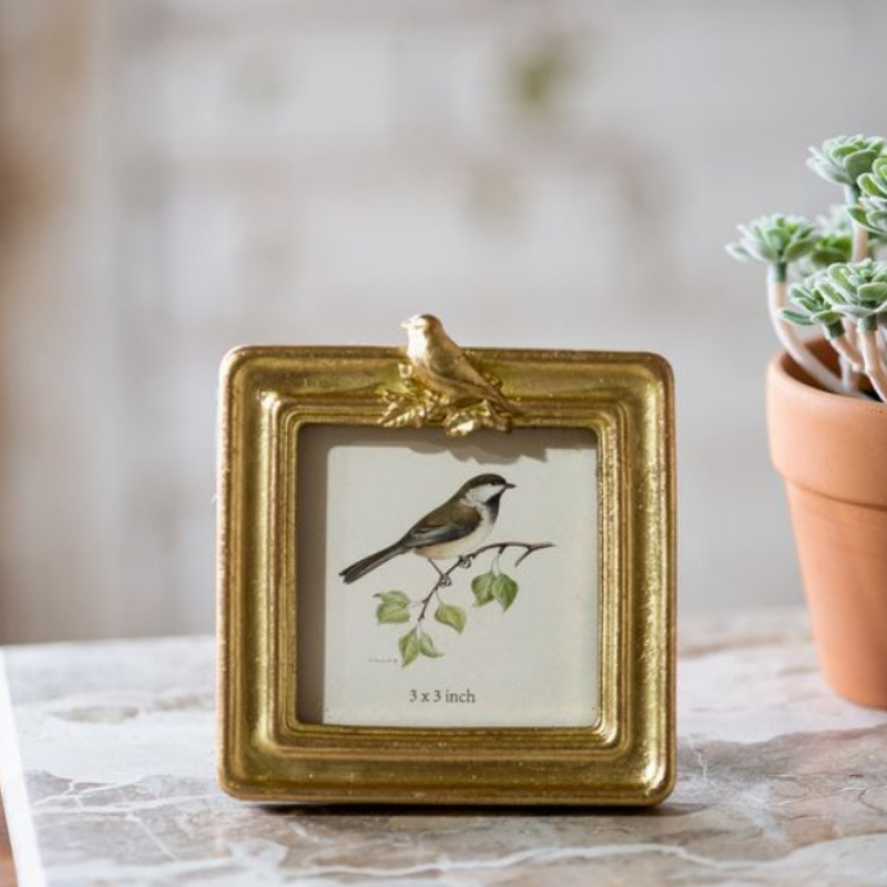 Square Gold Bird Photo Frame