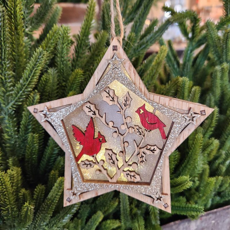 Star Cardinal Ornament