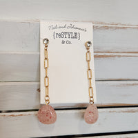 Stone Chain Drop Earring