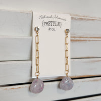 Stone Chain Drop Earring