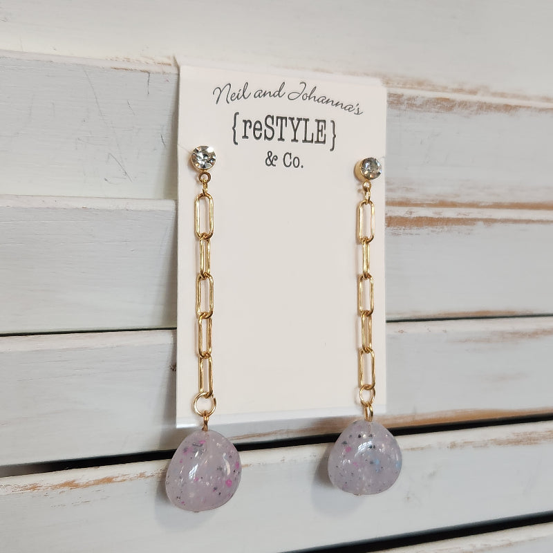 Stone Chain Drop Earring