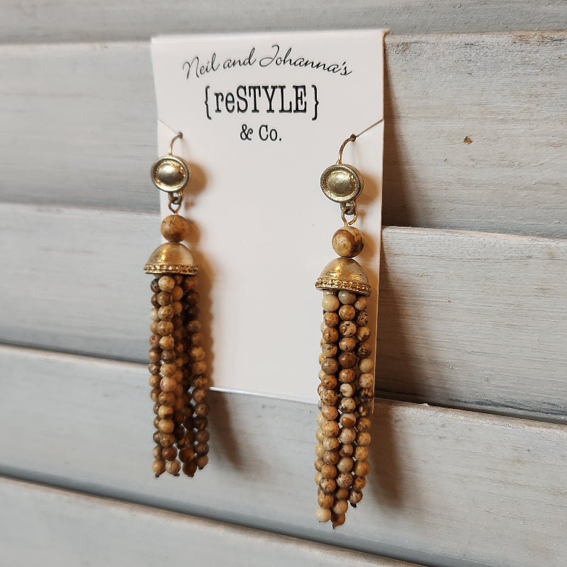 Stone Tassel Earrings