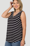 Striped V-Neck Tank