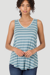 Striped V-Neck Tank