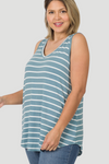 Striped V-Neck Tank