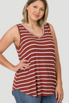 Striped V-Neck Tank