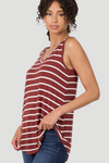 Striped V-Neck Tank
