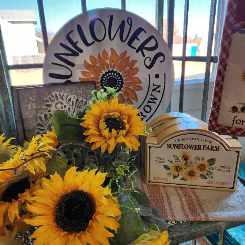 Sunflower Farm Sign on display