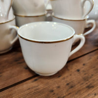 Vintage Gold Trim & White China