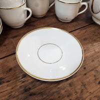 Vintage Gold Trim & White China