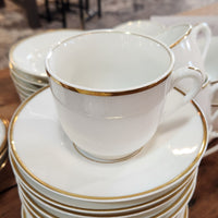 Vintage Gold Trim & White China