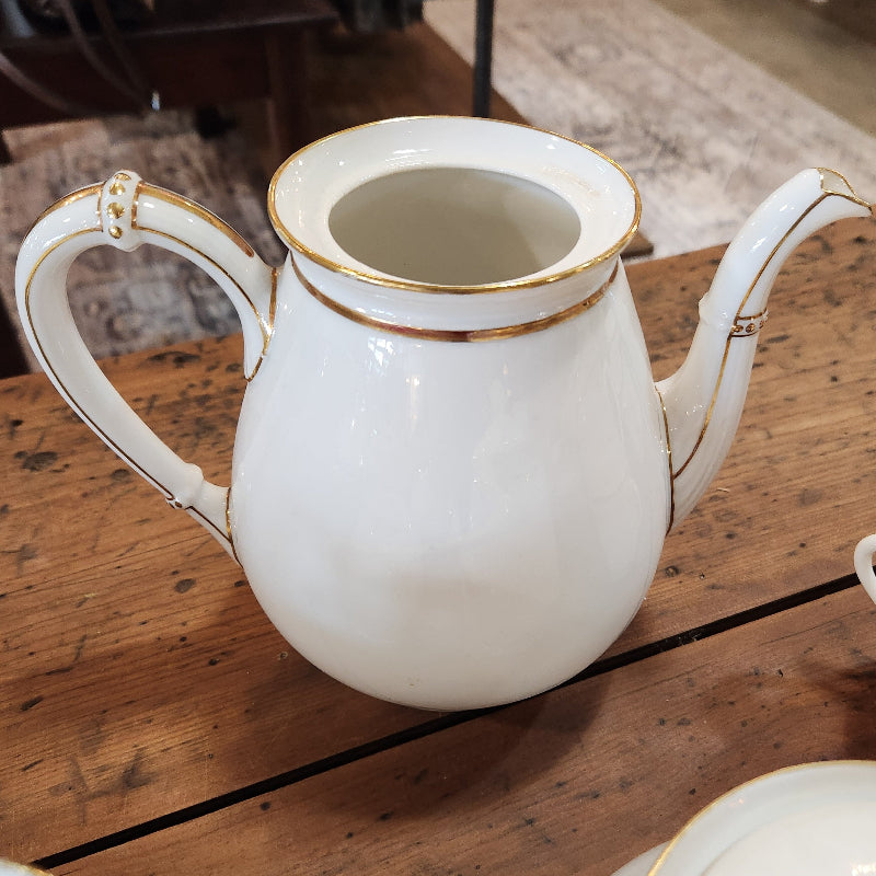 Vintage Gold Trim & White China
