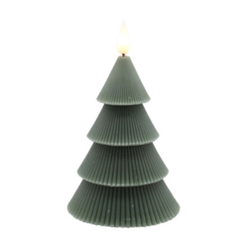 Tiered Green Tree LED Candle