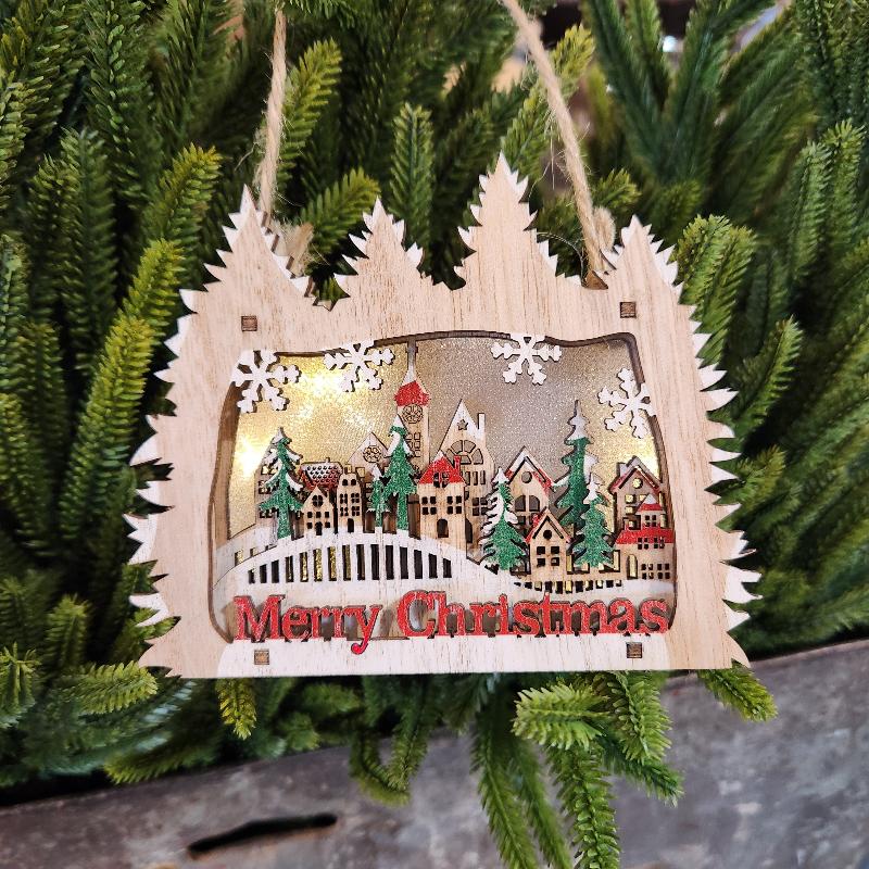 Tree Frame Village Ornament